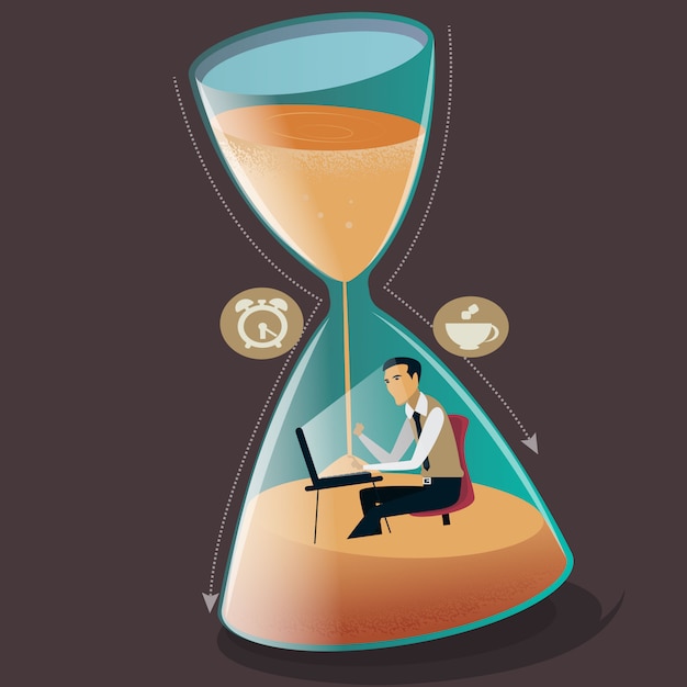 Vector time managment concept vector illustration