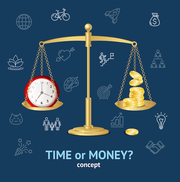 Time or Money Concept Vector