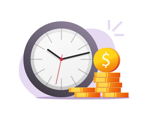 Time money inflation concept vector clipart flat cartoon illustration