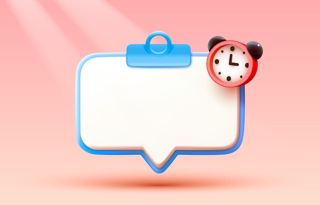 Time for notes notes with an alarm clock Vector