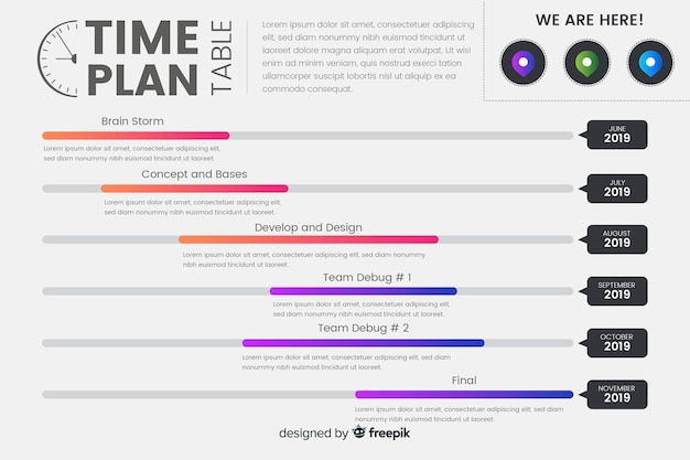 Vector time plan table