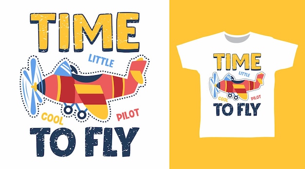 Vector time to play airplane tees design concept