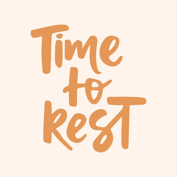 Vector time to rest handwritten quote