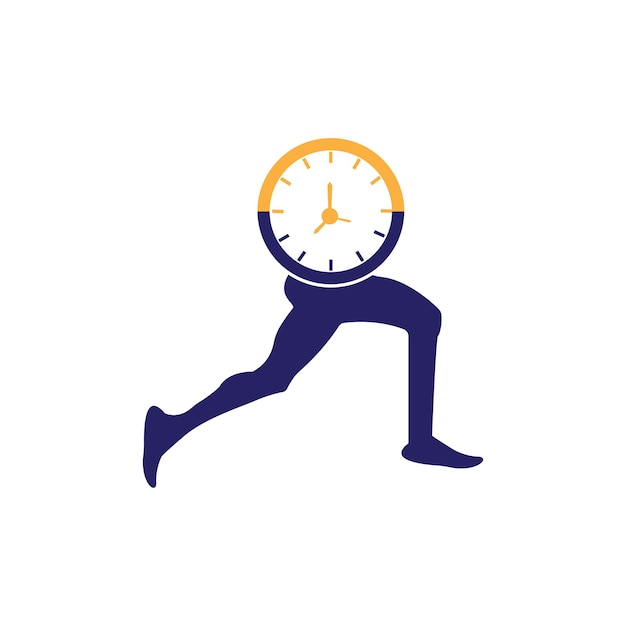 time run vector logo template this design use clock and forr symbol suitable for management