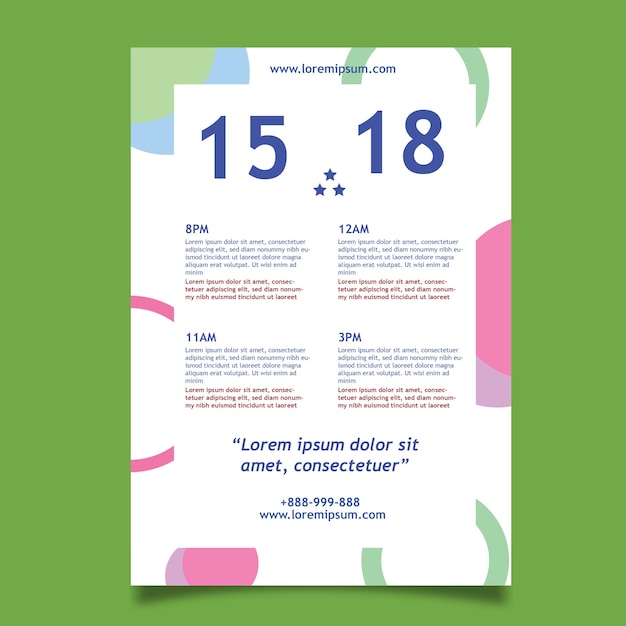 Time schedule event template vector