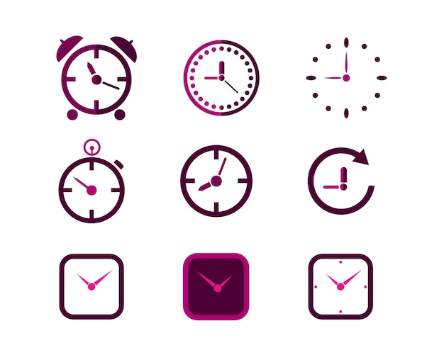 Time schedule icon set.