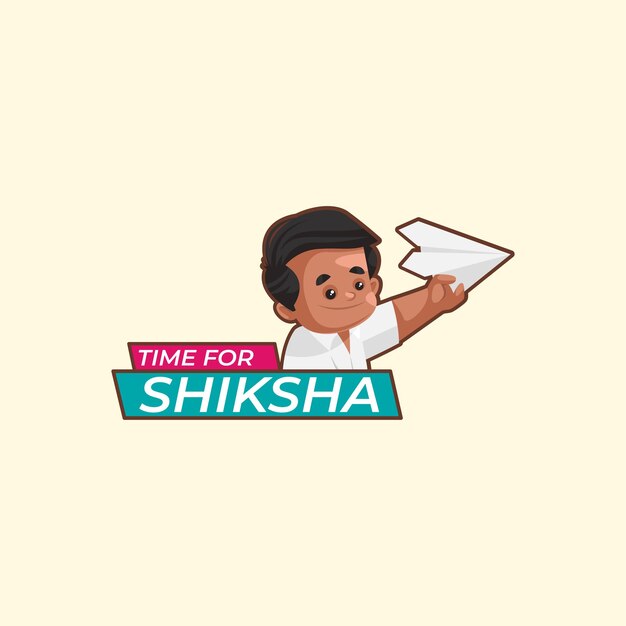 Time for shiksha vector mascot logo template