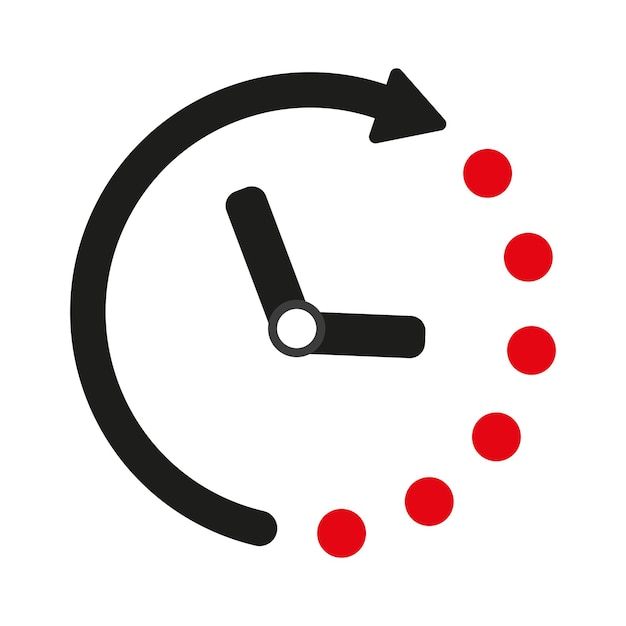 Знак времени Значок времени Значок часов Векторная иллюстрация значка времени