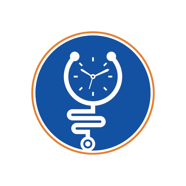 Time stethoscope vector logo design template Health and medical or pharmacy logo concept