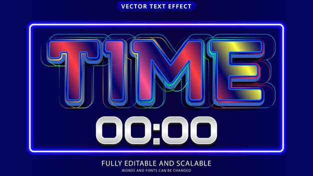 time text effect editable eps file