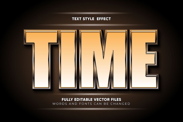 Vector time text style effect