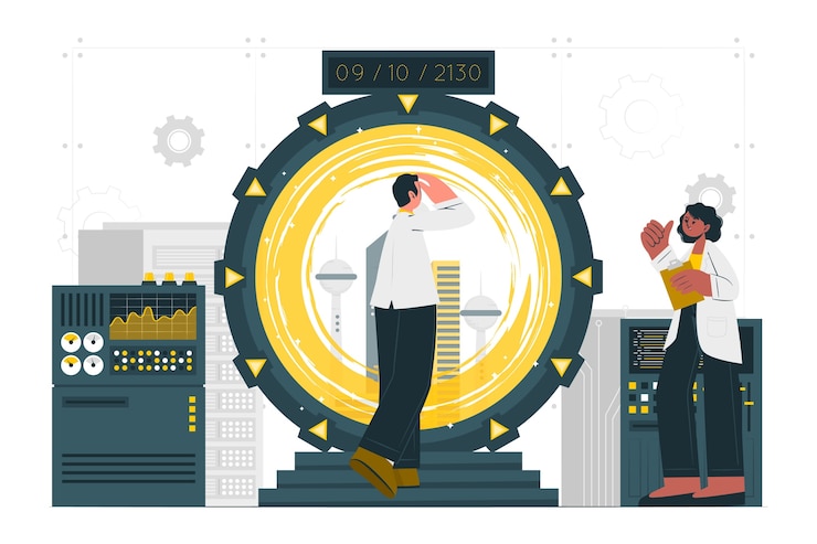 Vector time trave concept illustration