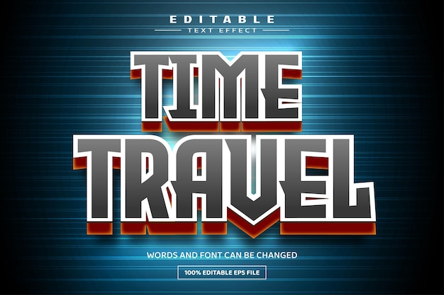 Time travel 3d editable text effect template