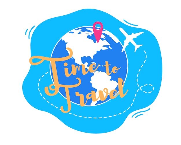 Time to Travel around World Flat Vector Concept