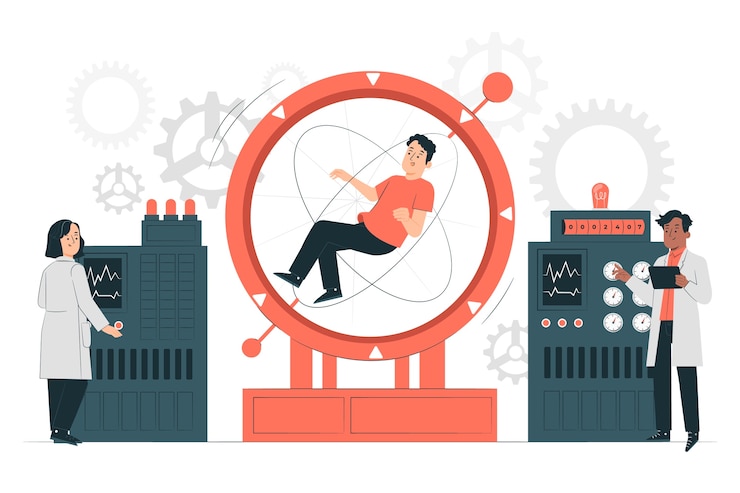 Vector time travel concept illustration