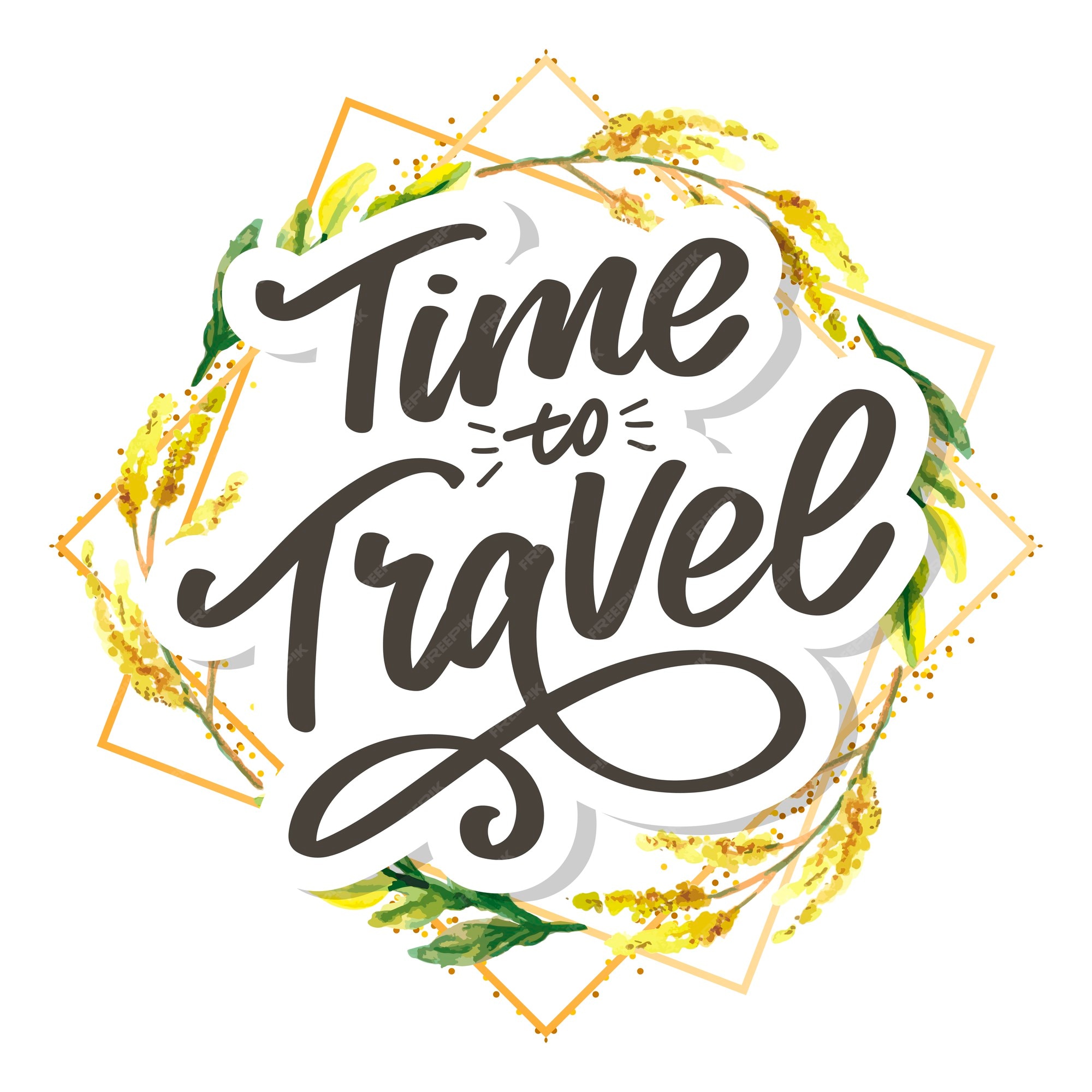 Premium Vector | Time To Travel Inspirational Quotes Lettering.  Motivational Typography.