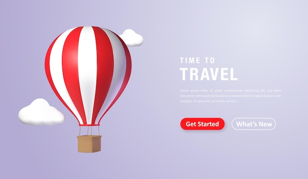 Vector time to travel landing page concept