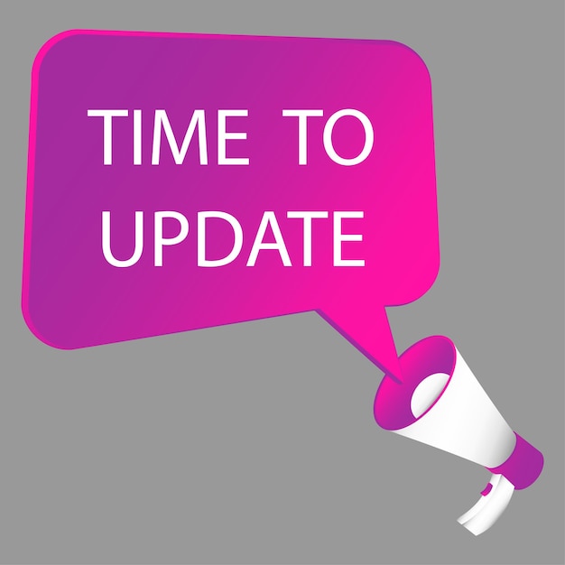 È ora di aggiornare banner nuovo aggiornamento aggiornamento o aggiornamento del software di sistema illustrazione vettoriale eps 10
