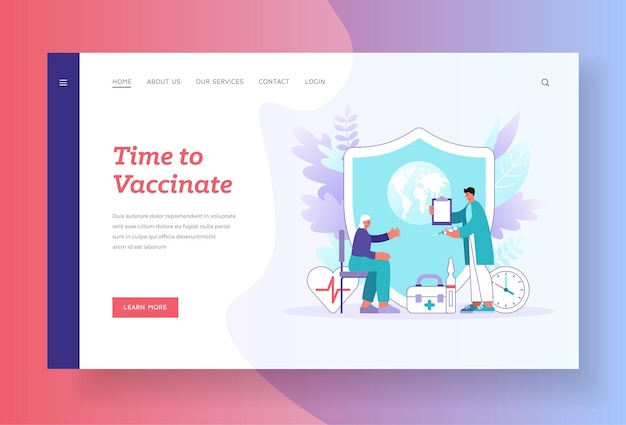 Time to vaccinate landing page template