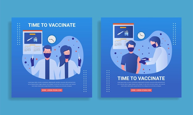 È ora di vaccinare design piatto banner vaccino