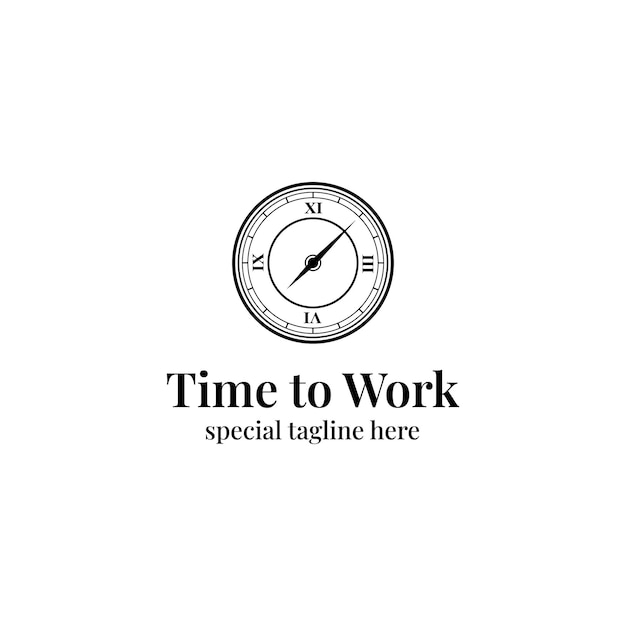 Vector time to work time management watch logo vector design illustration