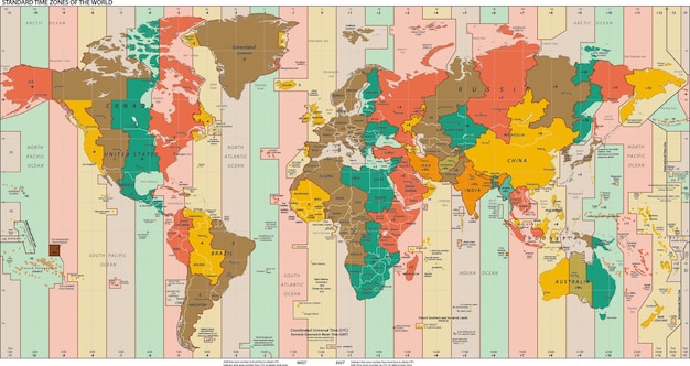 Vector time zone of the world vector image