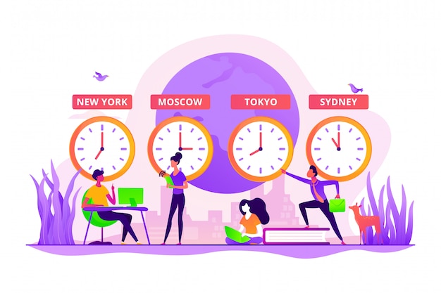 Vector time zones concept.