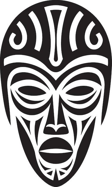 Timeless Tradition Vector Emblem of Tribal Mask Intricate Echoes African Tribal Mask Design