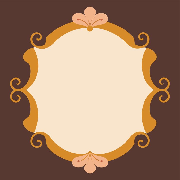 वेक्टर timeless wedding frame with classic curves vector art and illustration