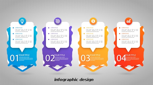 Timeline 4 options infographic for presentations workflow process diagram flow chart report