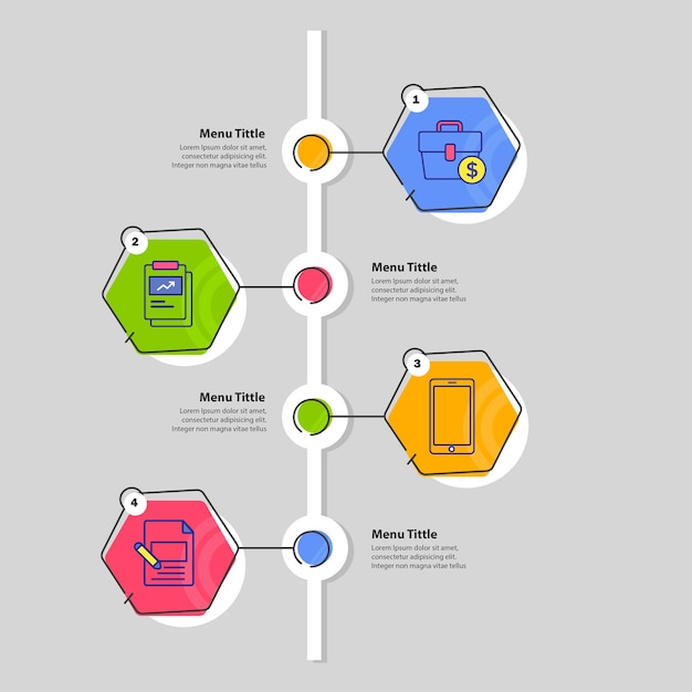 Timeline 4 steps infographic Template Design