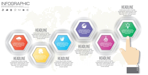 Timeline 6 opzioni o passaggi vector infographic.