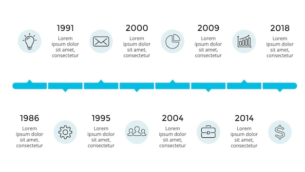 Vector timeline arrow infographic presentation slide template perfect for startup business and marketing