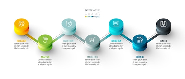 Modello di infografica aziendale grafico cronologico