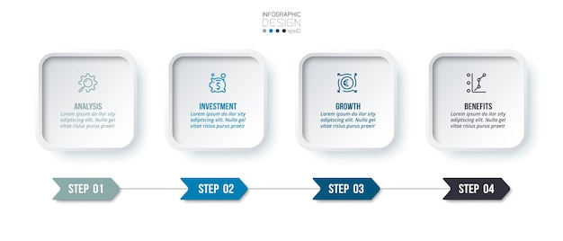 Vector timeline chart business infographic template