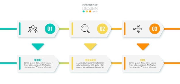 Vector timeline chart business infographic template