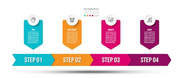 타임 라인 차트 비즈니스 Infographic 템플릿