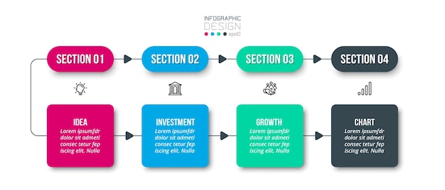 Timeline chart business infographic template