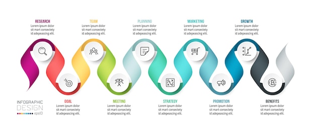 Timeline chart business infographic template.