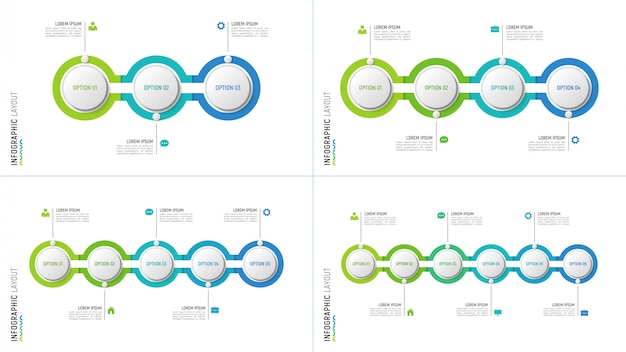 Grafici infografici timeline per la visualizzazione dei dati