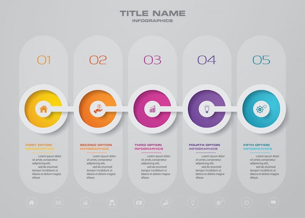 Timeline chart infographic element.