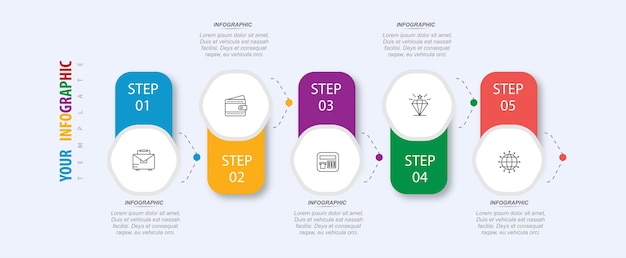 Timeline chart infographic element