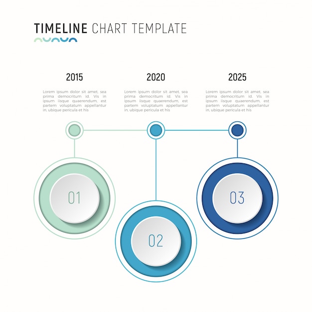 Timeline chart infographic template for data visualization. 3 st