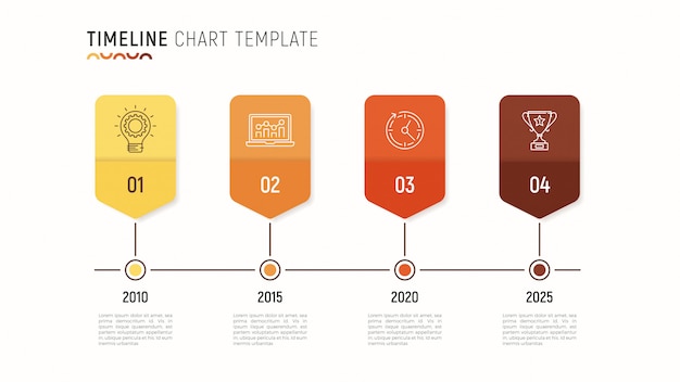 timeline chart infographic template for data visualization. 4 st