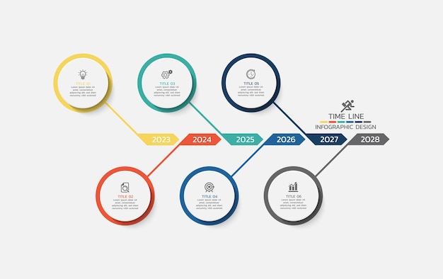 Timeline cerchio business infografica per modello di sfondo