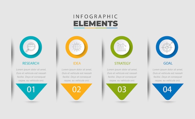 Timeline circle infographic template 4 options or steps