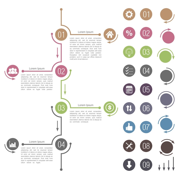 Timeline design elements set vector eps10 illustration