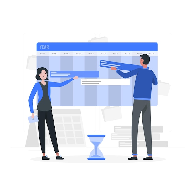 Временная линия Flat Illustrations вектор