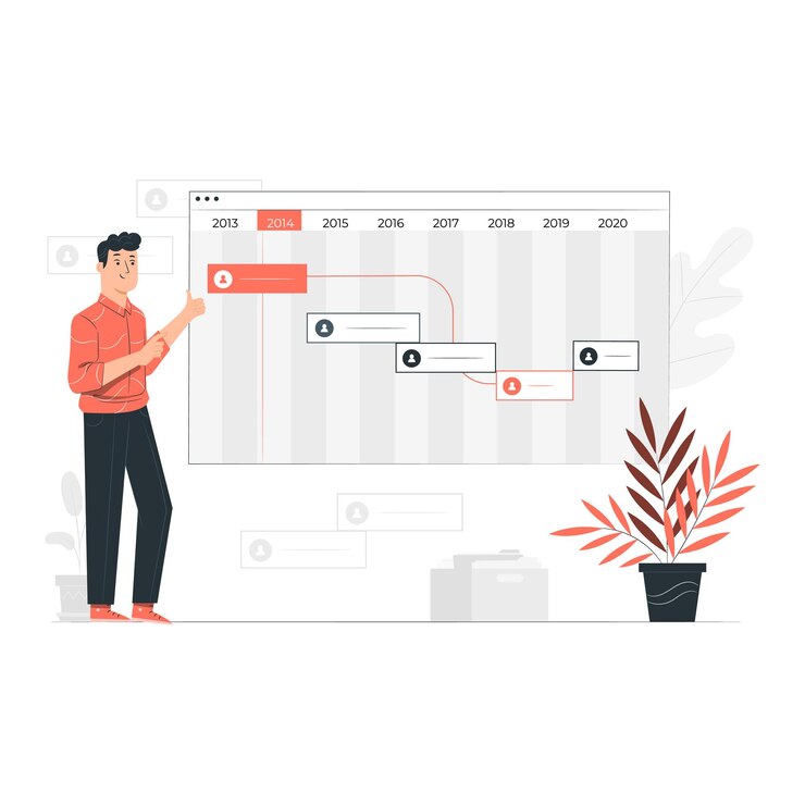 Vector timeline flat illustrations vector