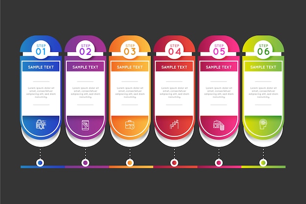 Timeline gradient professional infographic